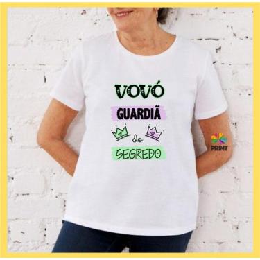 Imagem de Camiseta Adulto Vovó Guardiã Do Segredo  Est. Verde Lilás - Chá Revela