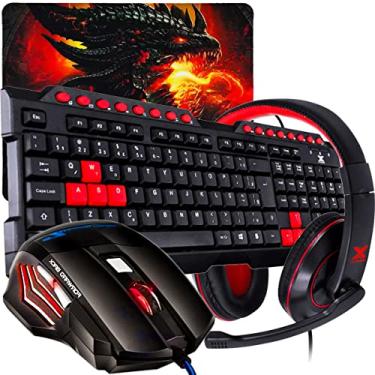 Imagem de Kit Gamer Teclado Multimidia + Mouse 3200 Dpi RGB Sensor IC180 + Mouse Pad Estampado
