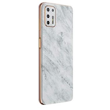 Imagem de Skin Adesivo Traseira Fibra Carbono Preta Para Moto G9 Plus (Mármore Carrara)