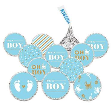 Imagem de Andaz Press Coleção Floral de Rosas para Bebês e Chá de Bebê, Ultimate Boy, Baby Blue and Gold Glitter