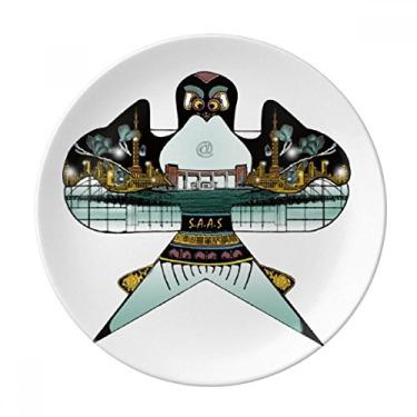 Imagem de Kite Prato com padrão de cultura tradicional chinesa de porcelana Salver Prato de jantar