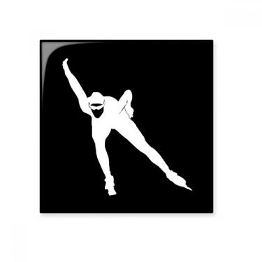 Imagem de Esporte de patinação de inverno preto azulejo de cerâmica brilhante decalque vitrificado pedra adornada