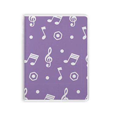 Imagem de Caderno branco com notas musicais roxas para presente Art Deco Fashion Caderno de capa macia Diário