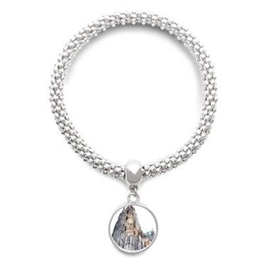 Imagem de DIYthinker Pulseira de prata com pingente de prata Catedral de Colônia em Colônia, com corrente ajustável