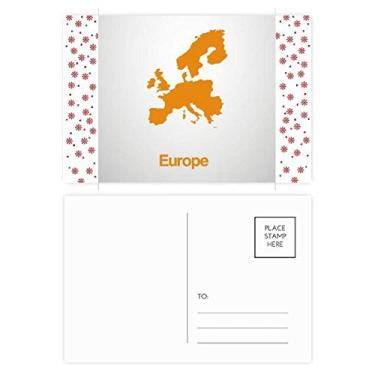 Imagem de Mapa Ilustração da Europa Amarelo, Estampa de Natal Flor Celebração, Cartão Postal Bênção Cartão de Correio
