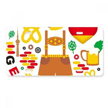 Imagem de DIYthinker Placa de licença para decoração de carro de aço inoxidável com bandeira da alfândega da Alemanha