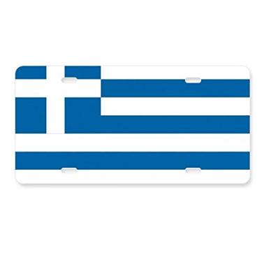 Imagem de DIYthinker Bandeira nacional da Grécia Europa país placa de licença decoração aço inoxidável automóvel