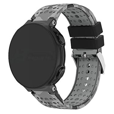 Imagem de Pulseira Militar Camuflada compativel com Relogio Forerunner 235 220 230 620 630 735XT - Marca LTIMPORTS (Cinza)