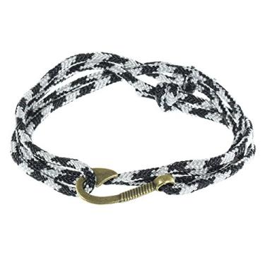 Imagem de West Coast Paracord — Pulseiras masculinas ajustáveis com âncora náutica e anzol – Disponível em uma variedade de acabamentos e cores – Feito de corda de nylon