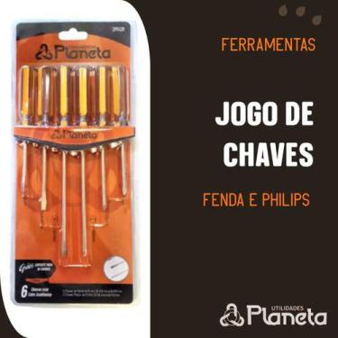 Imagem de Jogo De Chaves De Fenda & Philips Com 6 Peças Ferramentas - Planeta Fe