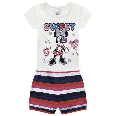 Imagem de Conjunto Blusa e Short Estampa Minnie, Meninas, Licenciados Disney, Off White, M