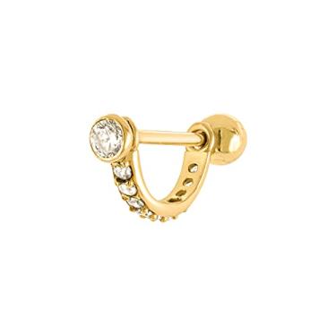 Imagem de Piercing Nariz Conch Septo Cartilagem Ouro 18k Zircônias