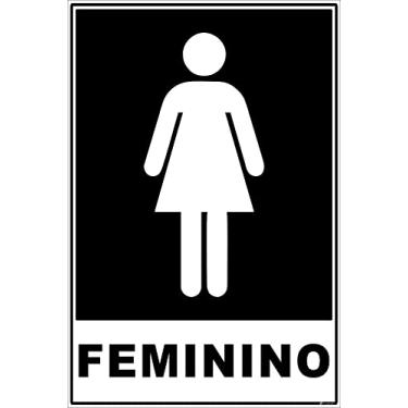 Imagem de Placa de Banheiro Feminino Sanitário Sinalização PS 20x15cm