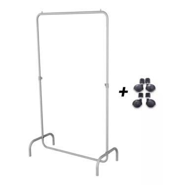 Imagem de Arara Desfile Para Loja 1,00 Mt Com Regulagem Alt. + Rodinha