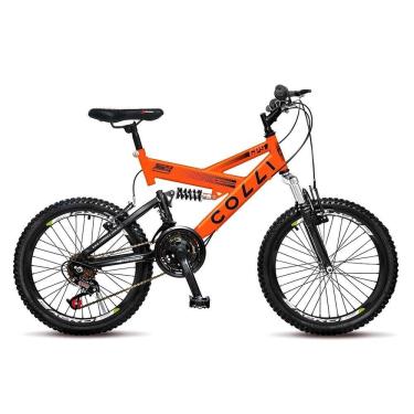 Imagem de Bicicleta Aro 20 Infantil com suspensão dupla freio V Brake quadro de ferro GPS aro 20 Colli Bike
