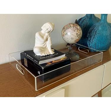 Imagem de Bandeja grande de acrilico transparente para decoração e organização