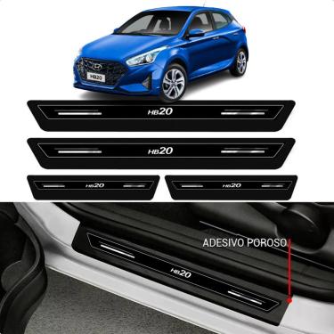 Imagem de Jogo Soleira Porta Hyundai HB20 2021 2022 2023 Preto Black