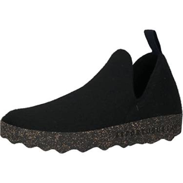 Imagem de Asportuguesas Mocassim feminino City, Tweed/feltro preto 010, 5