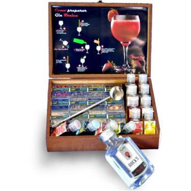 Imagem de Kit Gin 12 Especiarias + 12 Xaropes + Colher Canudo + Mini Gin + Caixa