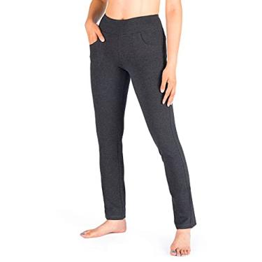 Imagem de Yogipace, 5 bolsos, cal a de ioga feminina alta, perna reta, cal a longa, el stica, cal a social justa, cal a de treino, viagem, trabalho, 89 cm, carv o, G