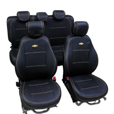 Imagem de Capa De Banco Automotivo Carro Onix Novo Prisma Joy Ano 2013 á 2021 em Couro Sob Medida (Encosto Traseiro Inteiro)