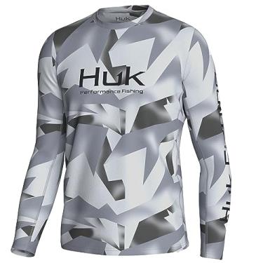 Imagem de HUK Camisa masculina padrão Icon X padrão manga comprida, camiseta de pesca de desempenho, Geo Spark-Harbor Mist