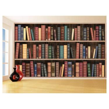 Imagem de Papel De Parede 3D Estante De Livros Fundo Vídeo 3,5M Est11