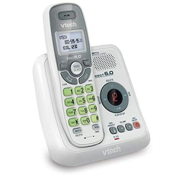 Imagem de VTech CS6124 DECT 6.0 Telefone sem fio com sistema de atendimento e Caller ID / chamada em espera, branco com 1 Handset