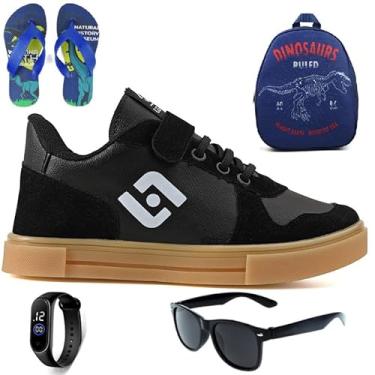 Imagem de Tenis Infantil Casual Sapatenis Meninos Meninas Street Calce Facil + Mochila Chinelo Oculos Relogio