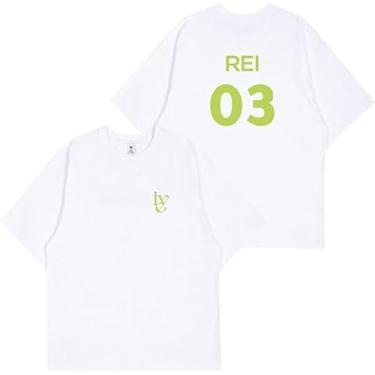Imagem de Camiseta IVE 1st Anniversary Wonyoung Yujin Gaeul Liz Rei Leeseo Camiseta de algodão K-pop Merch para fãs, Rei branco, 3G