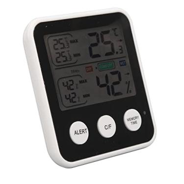 Imagem de Termômetro Digital Higrômetro, Medidor de Umidade de Temperatura Lcd Com Estrutura Segura de 45 ° para Escritório (Preto)
