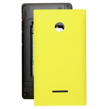 Imagem de MUDASANQI Capa traseira de bateria compatível com Microsoft Lumia 435, capa de substituição traseira (amarela)