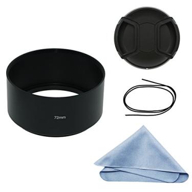 Imagem de SIOTI Para-sol de lente de 72 mm, tratamento antirreflexo fosco de oxidação, liga de alumínio, com 1 * tampa de lente de 77 mm, compatível com Sony/Canon/Nikon/Fuji etc > Lente de câmera de 85 mm