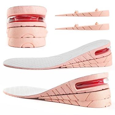 Imagem de Palmilha com 3 camadas de aumento de altura, palmilha para homens e mulheres, palmilhas ajustáveis de elevador invisíveis, rosa, Full Pad US 4-9