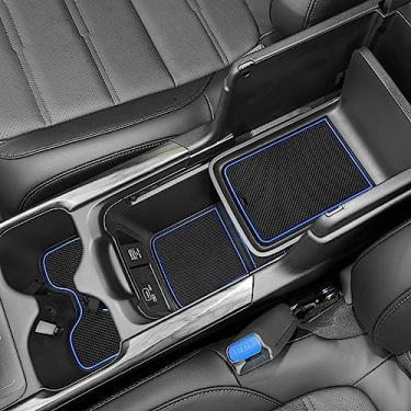 Imagem de SENSHINE para Honda CR-V CRV Acessórios 2020 2021 Porta-copos Inserção de console central Forro para porta Conjunto de 20 peças (acabamento azul)