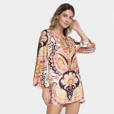 Imagem de Vestido Farm Curto Beleza Boho Manga 3/4