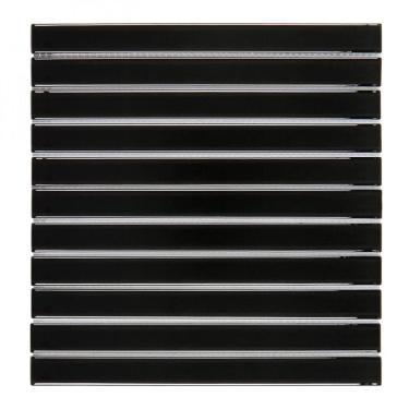 Imagem de Pastilha de Vidro Lisa 30cmx 30,9cm Filetto Glass Mosaic Placas Preta