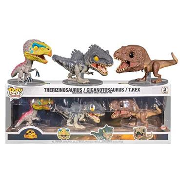 Imagem de Funko Pop! Jurassic World Dominion: Therizinosaurus/Giganotosaurus/T. Rex – Pacote com 3 bonecos exclusivos de vinil de dinossauro (FUN63227)
