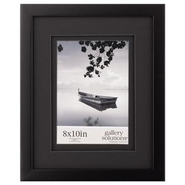 Imagem de Gallery Solutions Tapete duplo 12FW1667E 8x10 Airfloat para foto 12 x 17 cm, montagem na parede e moldura de mesa, 20 x 25 cm, preto/preto