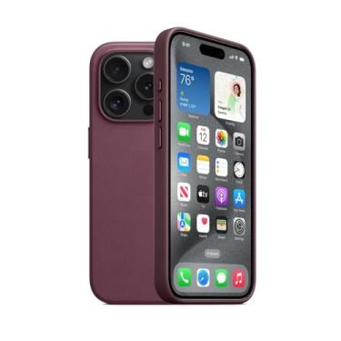 Imagem de Capa original Apple 15 fina para iPhone15 Pro Max 15 Plus, capa protetora magnética de carregamento sem fio (amoreira, para iPhone 15 pro)