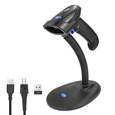 Imagem de NETUM Scanner de código de barras Bluetooth com suporte viva-voz, leitor de código de barras USB 1D sem fio para gerenciamento de inventário, funciona com computadores Windows/Mac OS/Linux, feito para