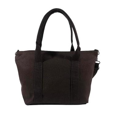 Imagem de Bolsa Feminina Marrom Media Tiracolo Faculdade Trabalho Dia Dia Transversal Resistente Reforçada