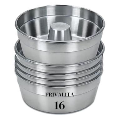Imagem de Kit com 5 Formas de Pudim Redondas em Aluminio Privalita Número 16