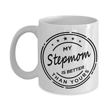 Imagem de Caneca de madrasta – Presente para madrasta – Presente de madrasta – Melhor do que a sua – Copo de café – Ideia de presente de dia das mães – Ideia engraçada de presente para aniversário, Natal