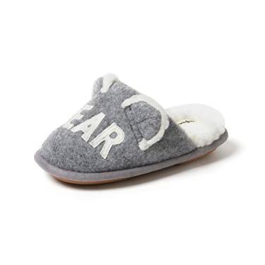 Imagem de Dearfoams Pijama para crianças e crianças pequenas com urso de Natal combinando com urso familiar, Urso cinza claro, 9-10 Toddler