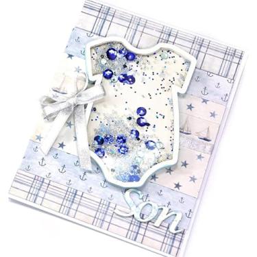 Imagem de Baby for Onesies Shaker Die Cut for Card Making, Baby Metal Cutting Dies, Parabéns, Cortes de Matriz, Modelo de Estênceis em Relevo para DIY Scrap-Booking Decor Cartão de Bênção de Aniversário de