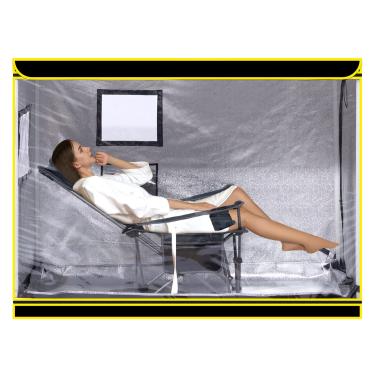 Imagem de amocane Kit de barraca portátil para sauna a vapor, sauna pessoal de tamanho completo para spa doméstico com espreguiçadeira dobrável, relaxamento leve de corpo inteiro em sauna interna (160 cm x 90 cm x 120 cm, sem vaporizador)