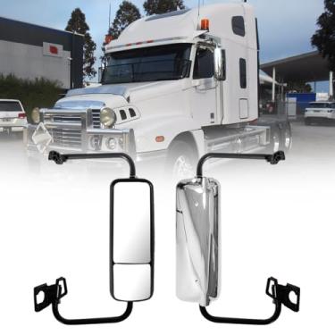 Imagem de Espelho de porta serve para 2007 freightliner Century 1996-2017 Espelho lateral de caminhão com aquecimento elétrico (cromado (prata), direita)