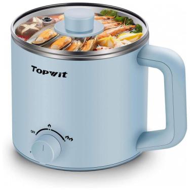 Imagem de Panela Elétrica Multifuncional 1.6L com Controle de Temperatura, 200, 600W, 110V, TOPWIT Y ID84 JDV3, Azul