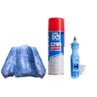 Imagem de Marcador Industrial & Limpa Contato Car 80 & Estopa de Azul 2Kg - Trig